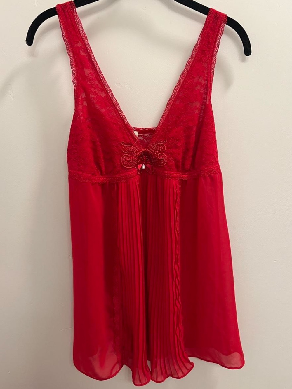 In Bloom Red Lace & Chiffon Chemise
